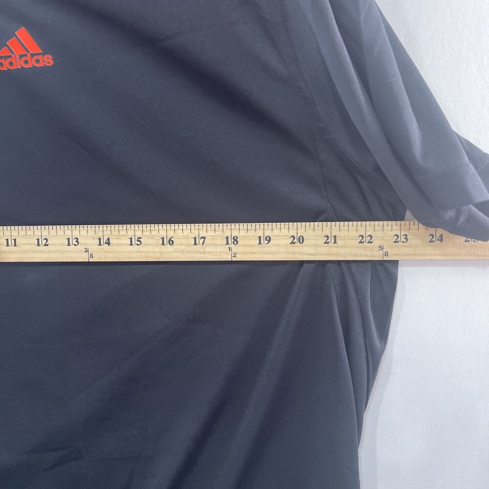 Adidas Mens Sz L Jersey T-Shirt Black With Red Climalite Breathable Lightweight - Picture 4 of 7